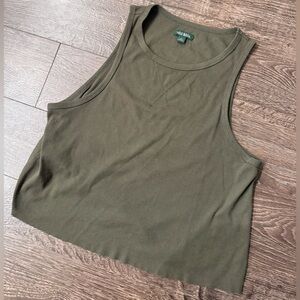 Wild Fable Ribbed Olive Tank Top